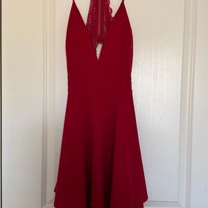 Honey and Rosie Red Backless Dress